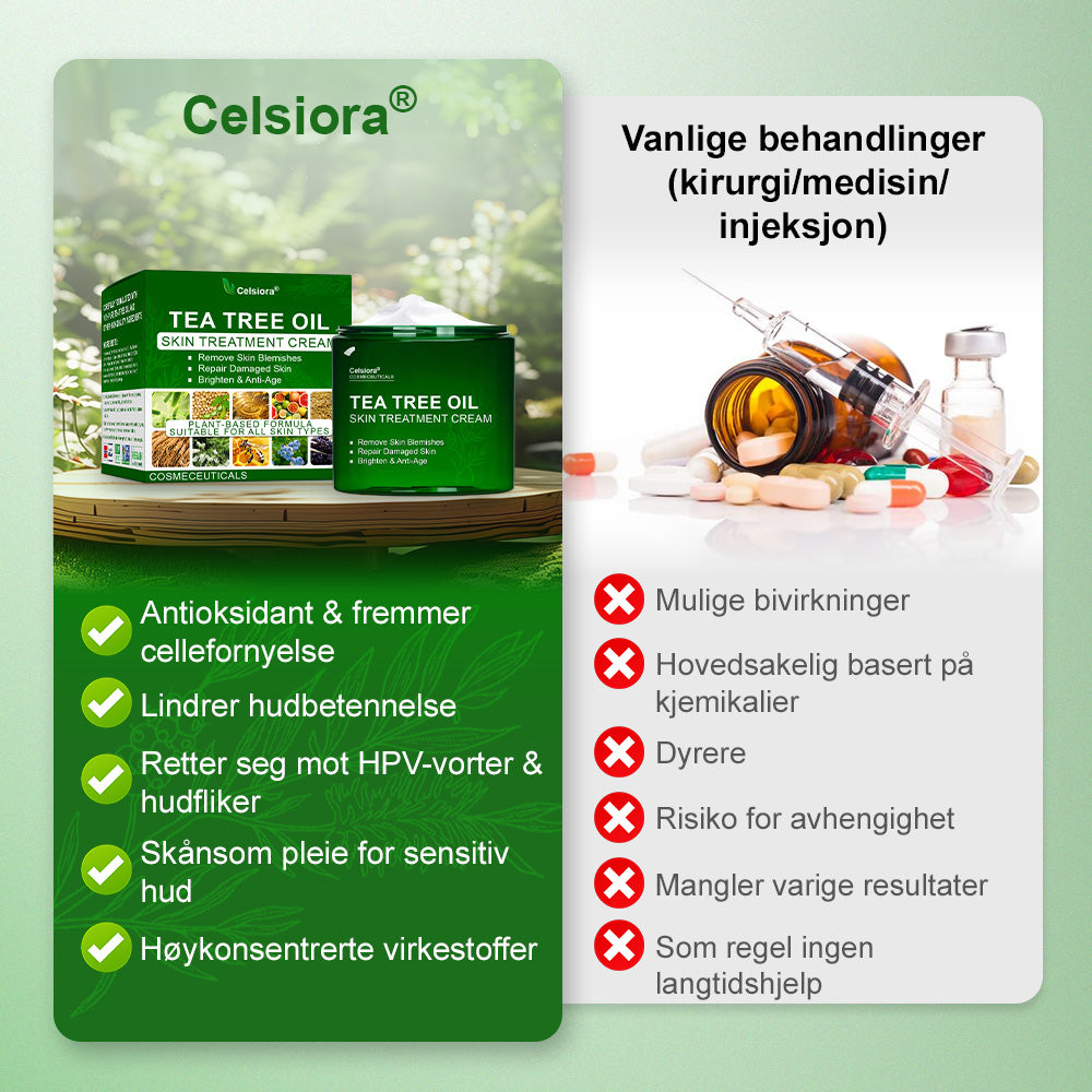 ✅Celsiora® Hudbehandlingskrem med tea tree-olje: Fjerner hudflekker, reparerer skadet hud, lysner huden og gir anti-aldring pleie ❤️‍🔥